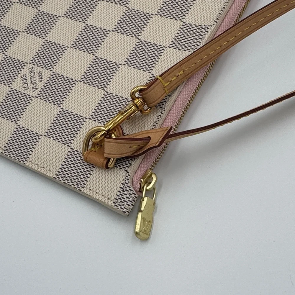Louis Vuitton Damier Azur Neverfull Pouch / Wristlet
